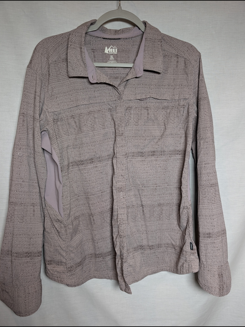 REI Co-op Women’s XL Hiking Shirt Long Sleeve Button Down Purple